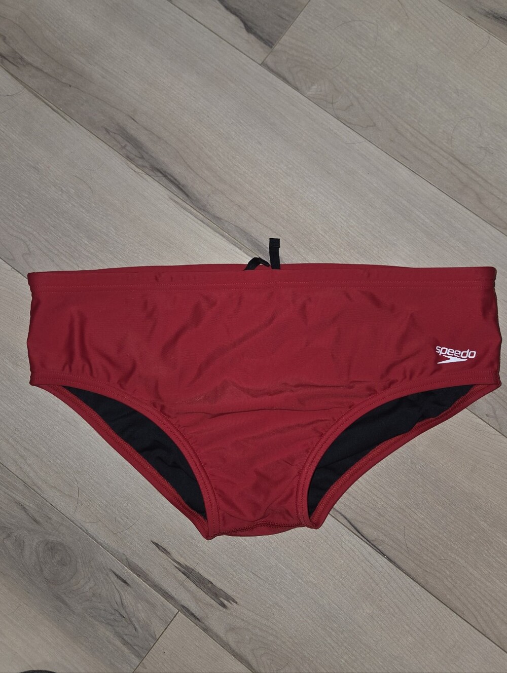 Speedo Red Men's Swim Briefs with Black Lining